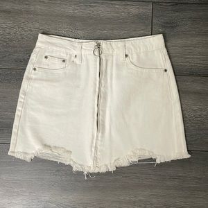Dance & Marvel White Distressed Skirt